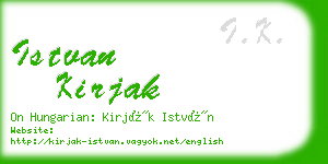 istvan kirjak business card